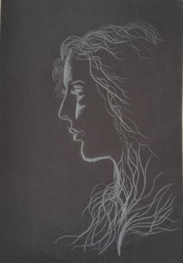 PORTRAIT ON BLACK CHART BY ARADHYA GARG(8-A)